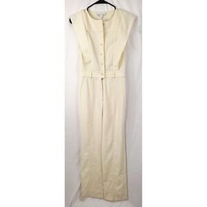 Jacque The Label Cream Straight Leg Sleveless Jumpsuit Size Small NWT